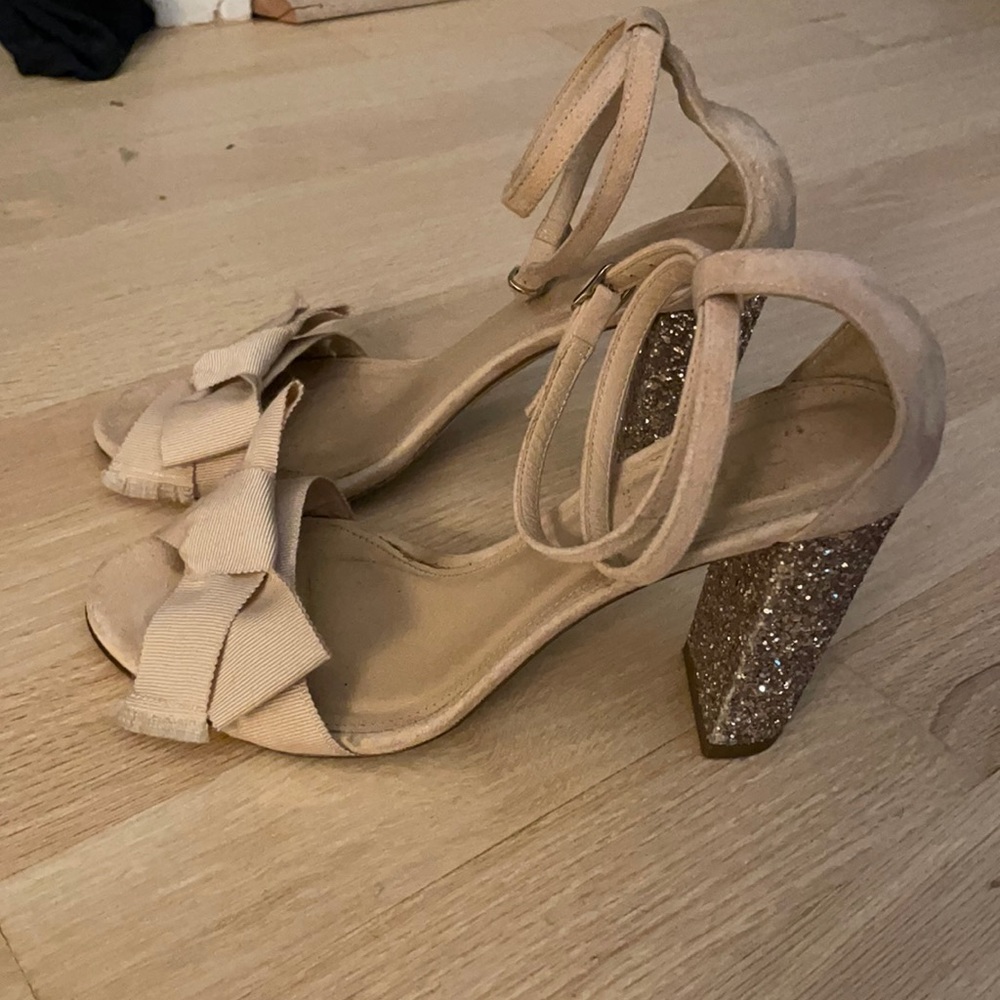 JCrew size 6.5 Blush with bling heal. So cute!